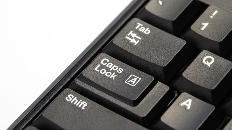 The left side of a keyboard showing Tab, Caps Lock and other keys.