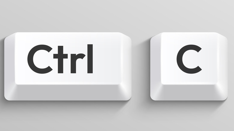 Ctrl and C keys on a white background.