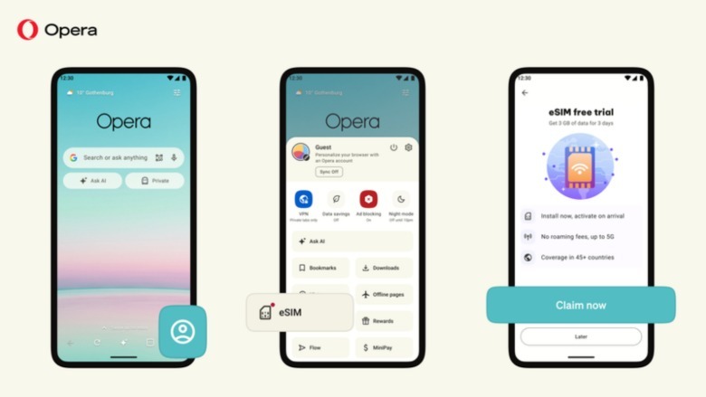 The settings page and how to open up the eSIM.