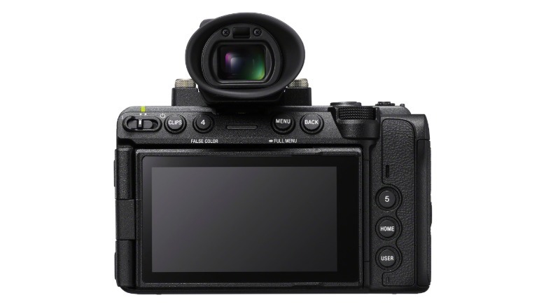 Sony FX5 Cinema Line camera shown from the back