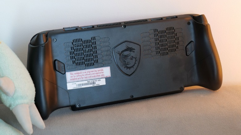 The back of the MSI Claw 8 EX AI+