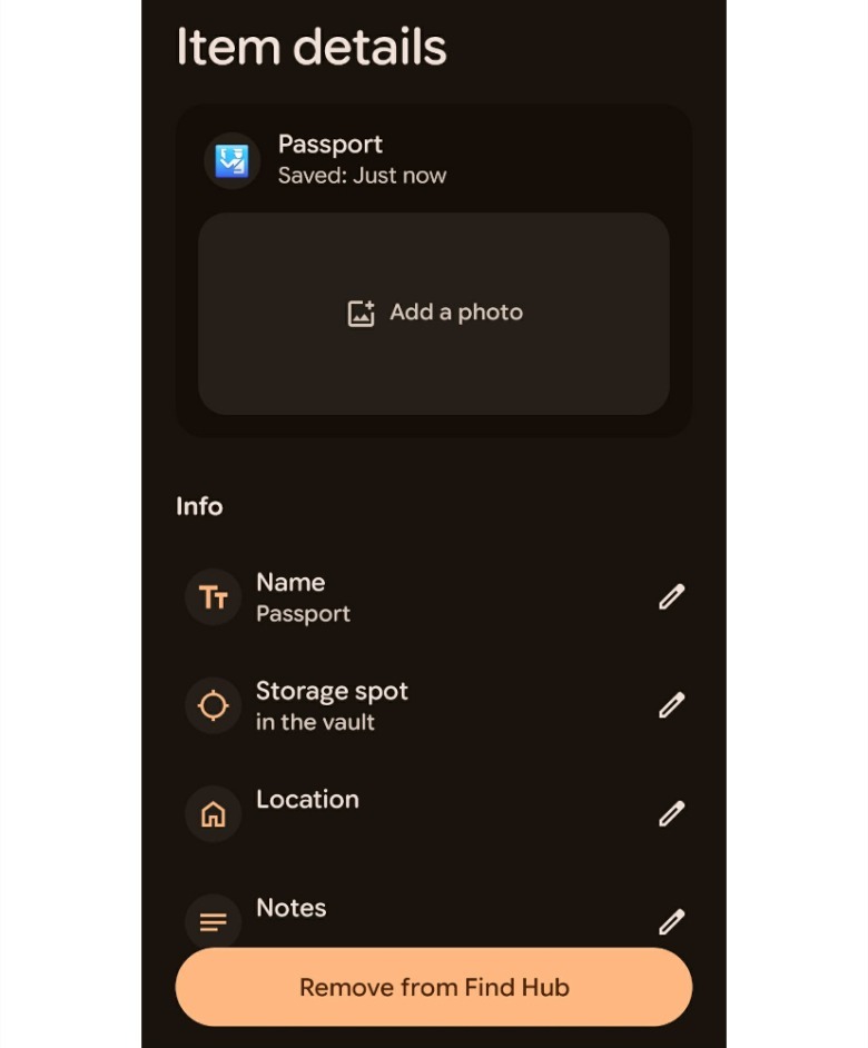 Screenshot of the Find Hub