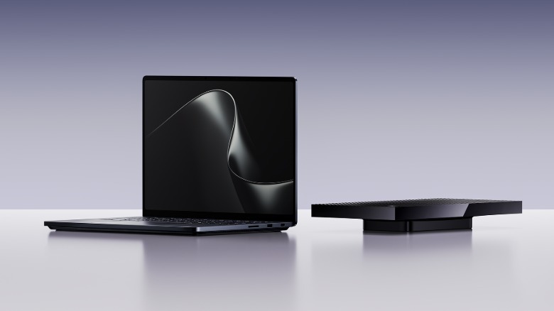The Microsoft Surface Laptop Ultra (left) and Surface RTX Spark Dev Box (right).