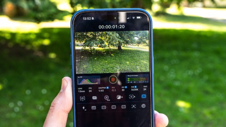 Blackmagic Camera app shown on iPhone 16 Pro Max smartphone
