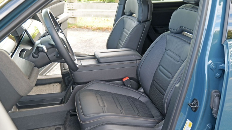 The front seats in a Rivian R2.