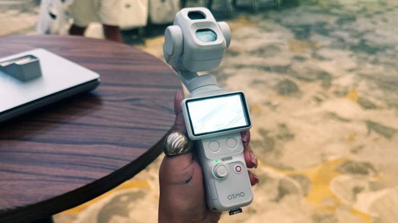 DJI's Osmo Pocket 4P is shown in white