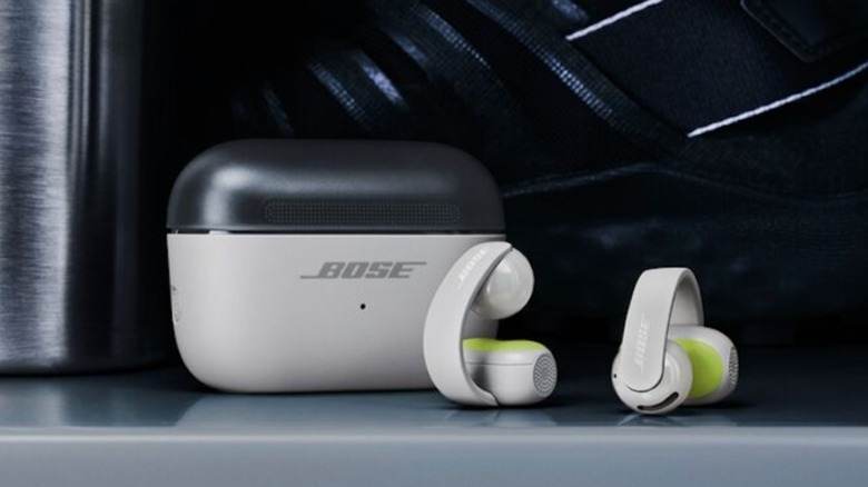 Bose Sport Open Earbuds on a shelf
