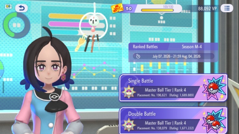 The ranked battle menu in Pokemon Champions.