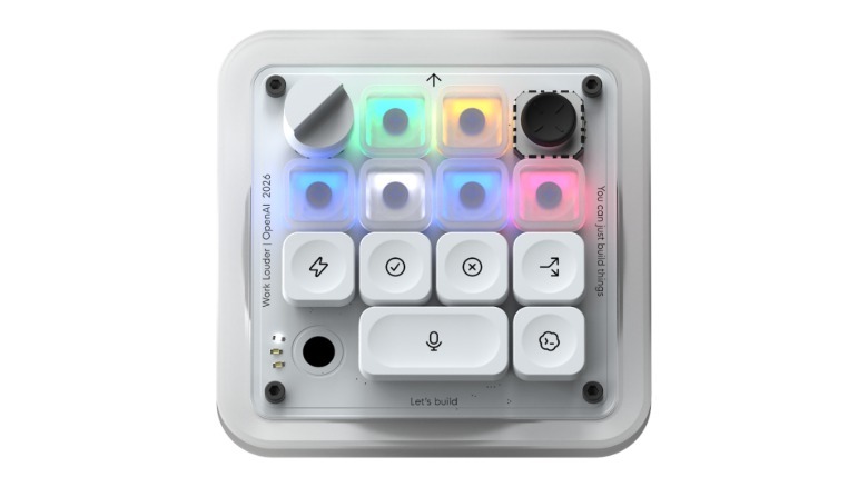 An overhead view of the keys on the Codex Micro keypad.