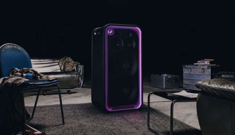 A speaker in a room.