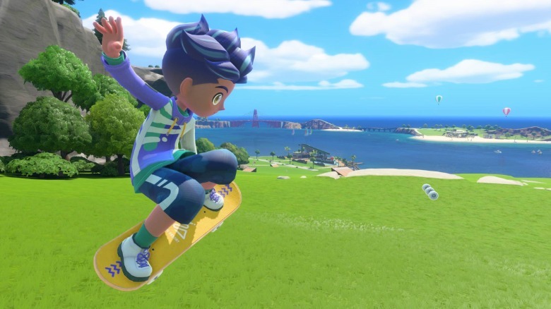 Skateboarding in Nintendo Switch Sports Resort.