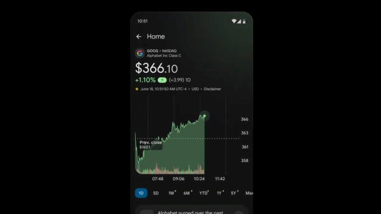 The app in action.