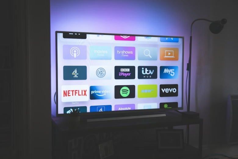 A TV with lighting.