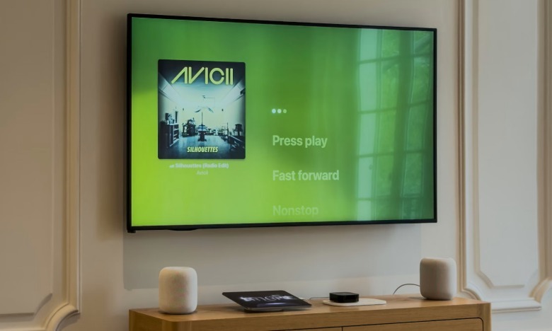 A TV and speakers.