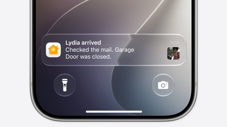 Screenshot of Apple Home notifications powered by Apple Intelligence