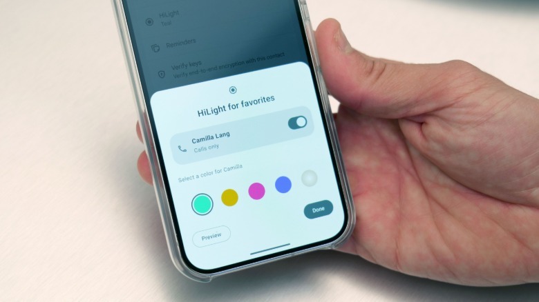 The HiLight settings menu on the Pixel 11 Pro.