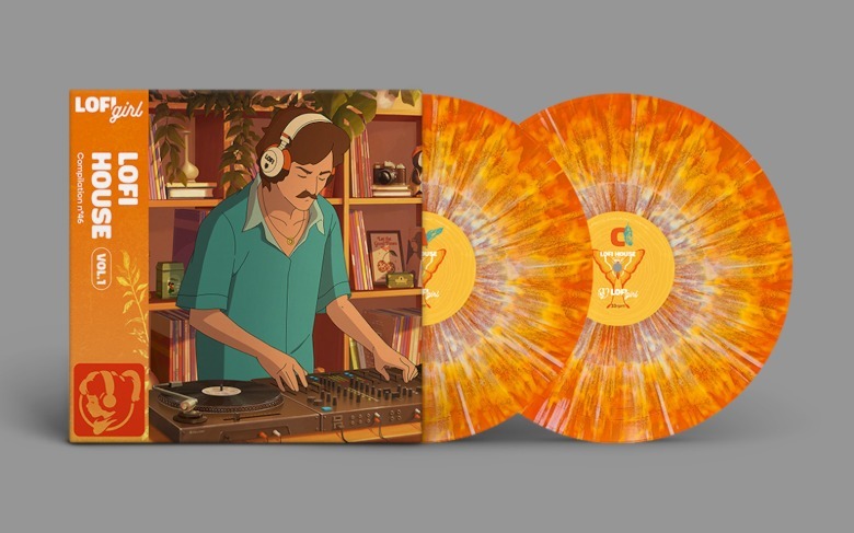 A record cover with a mustachioed man.