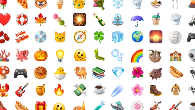 A grid of emojis