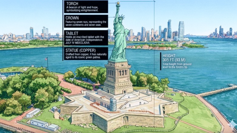 Statue of Liberty infographic.