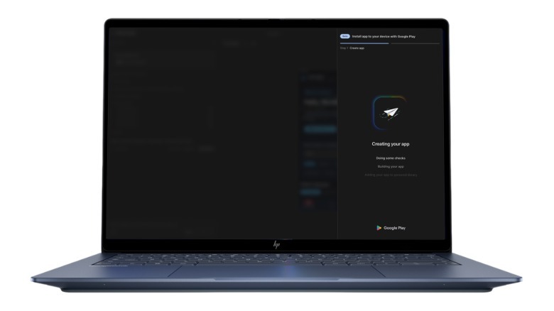 AI Studio publishing a vibecoded Android app to the Play Store.