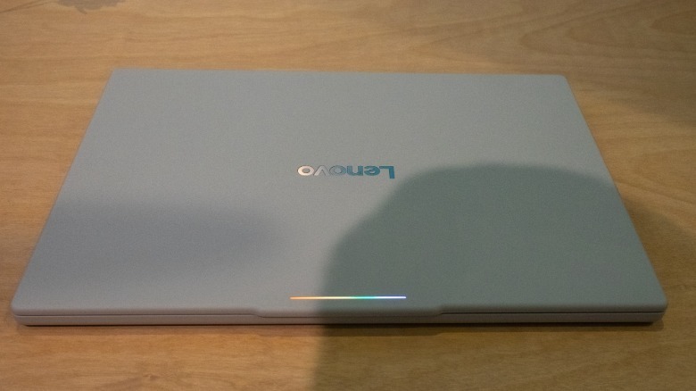 Lenovo's Googlebook 15 and the Glowbar on its lid.