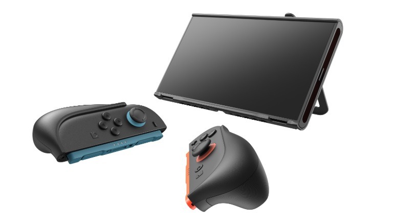 Belkin's charging grip is shown in black on the Nintendo Switch 2 with Joy-Cons detached