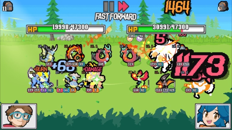 The battle screen in Batomon Showdown.