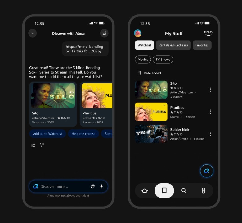 Amazon Fire TV app screenshots