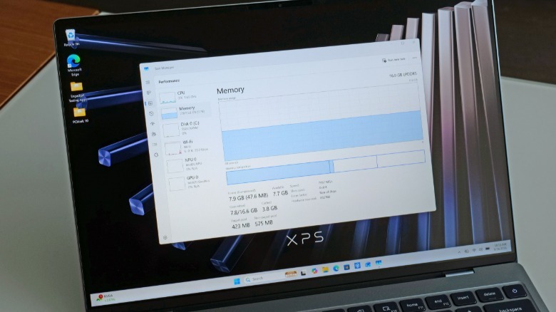Nearly 8GB of memory usage in Windows 11 without any other apps open on the XPS 13