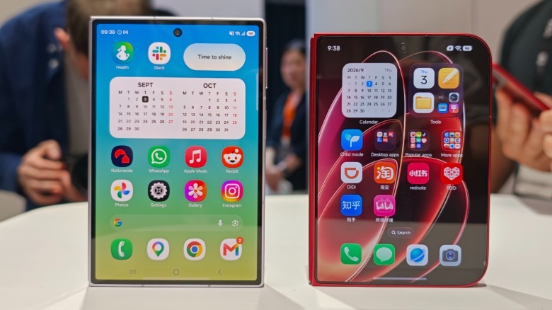 Xiaomi 18 Fold and the Galaxy Z Fold 8 side by side.