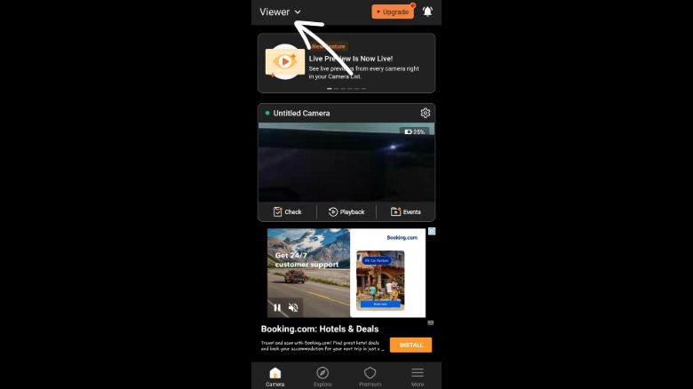 screenshot of AlfredCamera: Home Security camera page