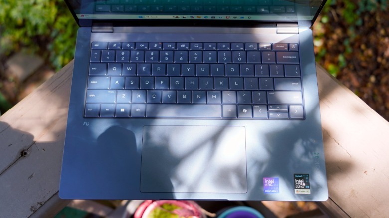 The HP Omnibook X's keyboard and trackpad.