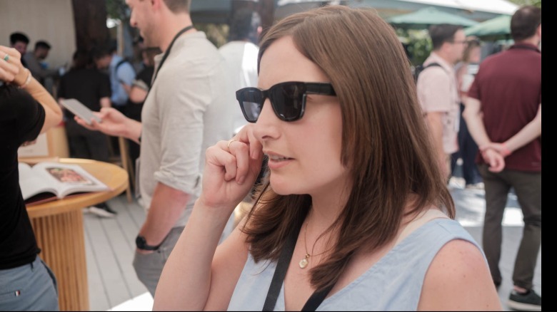The reference hardware was less chunky than Meta's display glasses.