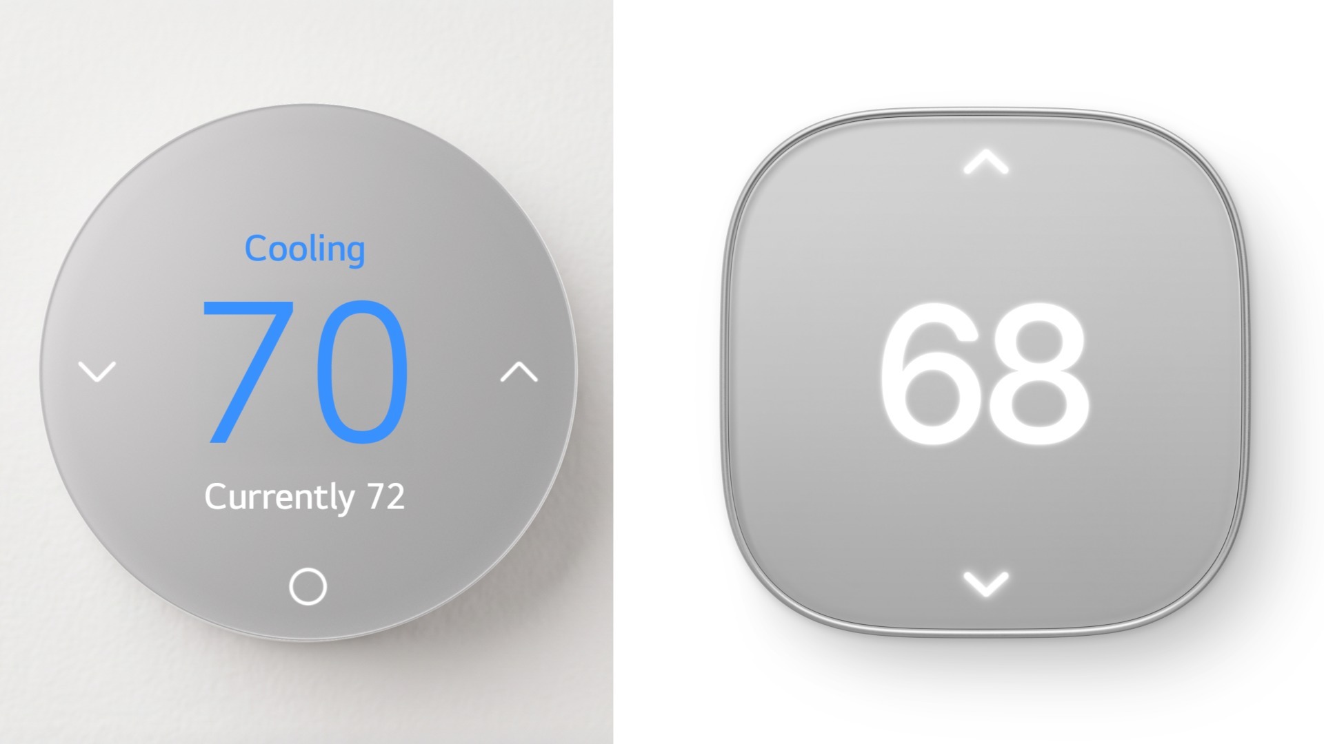 Two of the Apple Home Collection thermostats in a composite image.