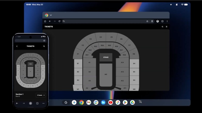 Google's app handoff feature for Googlebooks.