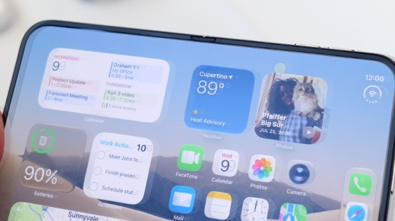 The hidden under-display FaceTime camera on the iPhone Duo.